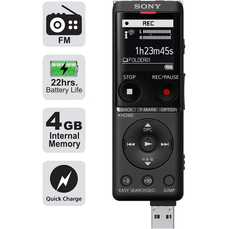 Sony ICD-UX570F Digital Voice Recorder with Built-in 4GB - Image 2