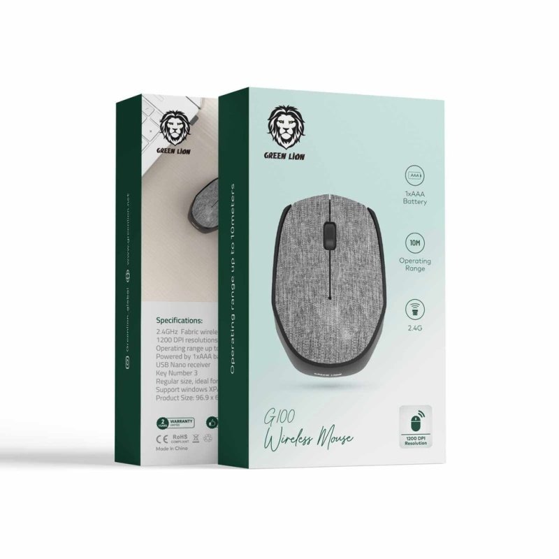 Green Lion G100 Wireless Mouse | 1200 DPI, 2.4GHz Wireless | Kenya - Image 2