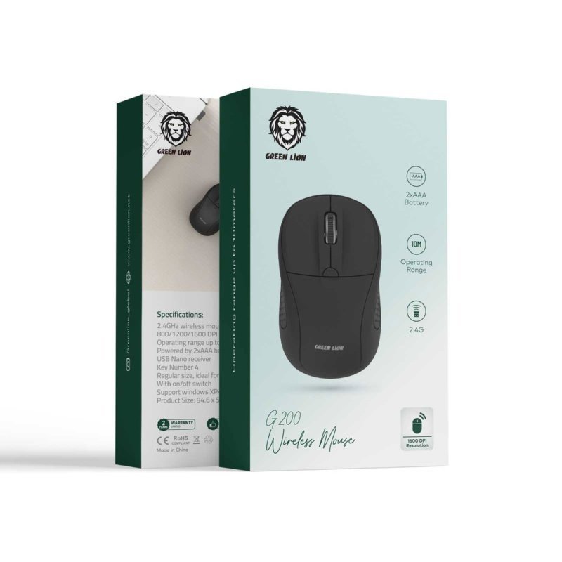 Green Lion G200 Wireless Mouse | 1600 DPI, 2.4GHz Wireless | Kenya - Image 2