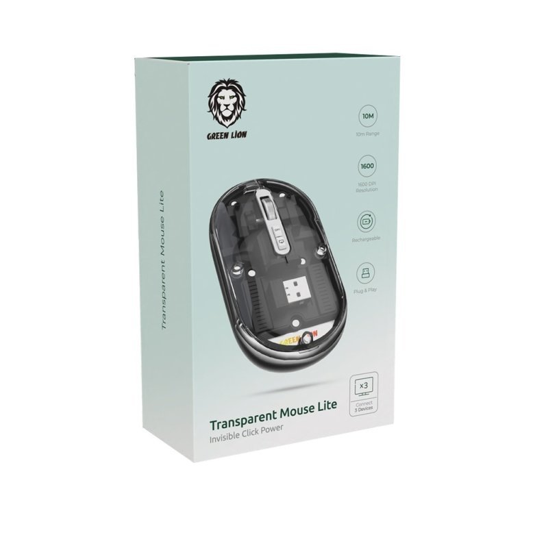 Green Lion Lite Wireless Mouse | 1600 DPI, Rechargeable, Plug & Play | Kenya - Image 2