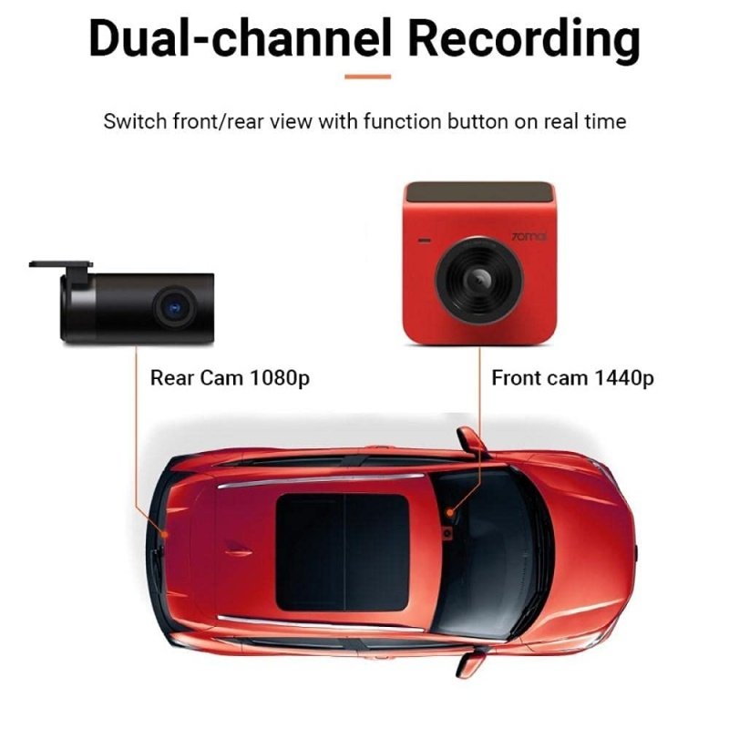 70 Mai Dash Cam A400+ Rear | 1440P Resolution | APP Control - Image 6