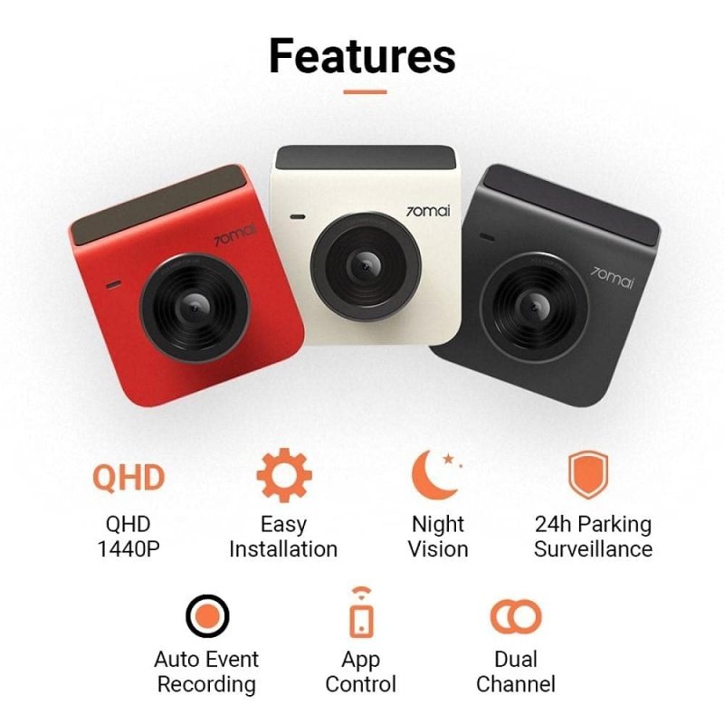 70 Mai Dash Cam A400+ Rear | 1440P Resolution | APP Control - Image 7