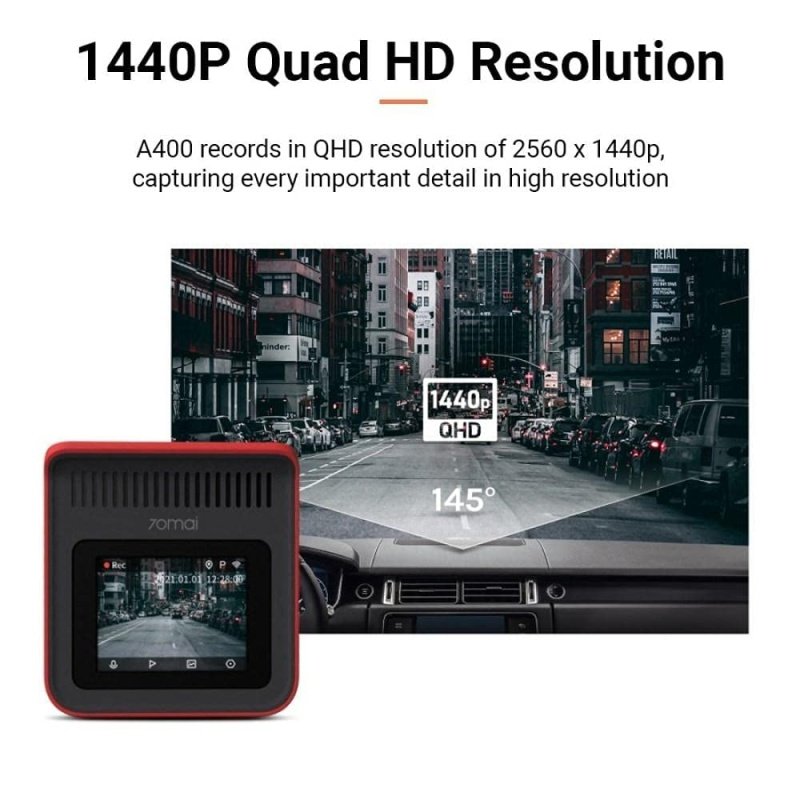 70 Mai Dash Cam A400+ Rear | 1440P Resolution | APP Control - Image 5