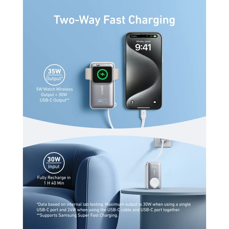 ANKER ULTRA COMPACT DESIGN (APPLE WATCH) POWER BANK - Image 4