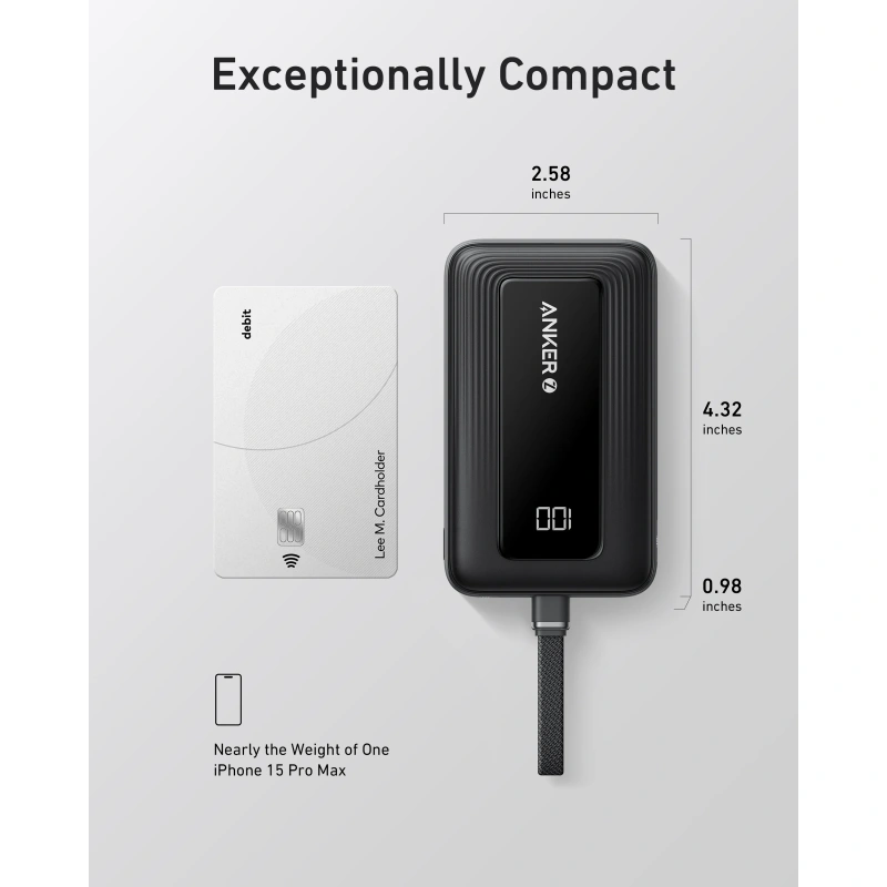 ANKER POWER BANK (10K,30W,BUILT-IN USB-C CABLE) - Image 4
