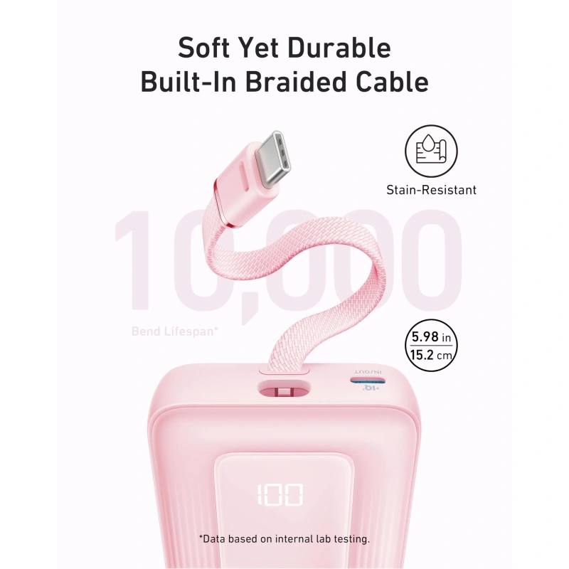 ANKER ZOLO NO.1 BUILT IN USB C CABLE POWER BANK - Image 2