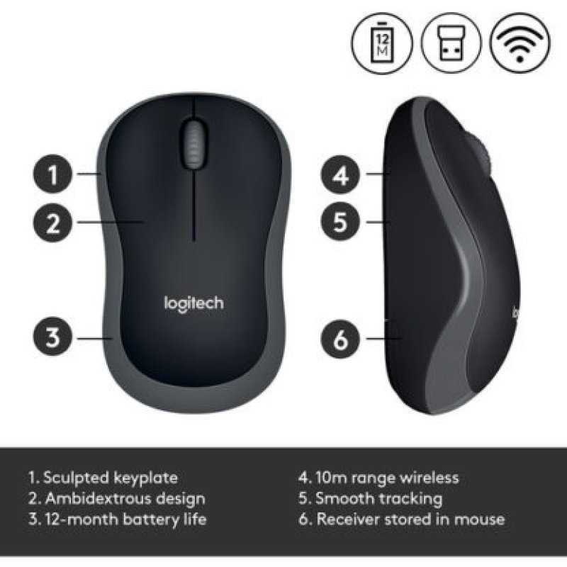 Logitech M185 Wireless Mouse | Plug & Play, 12-Month Battery Life | Kenya - Image 4