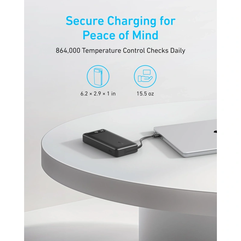 ANKER POWER BANK (20K,87W,BUILT-IN USB-C CABLE) - Image 2
