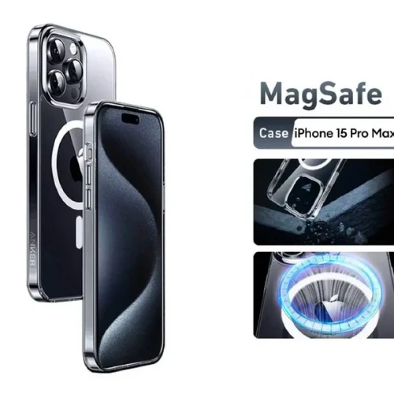 ANKER IPHONE 15 PRO CLEAR MAGNETIC PHONE CASE - Image 3