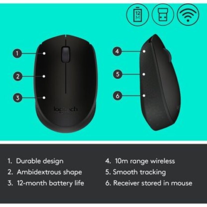 Logitech M170 Wireless Mouse | Plug-and-Play, 12-Month Battery | Kenya - Image 3