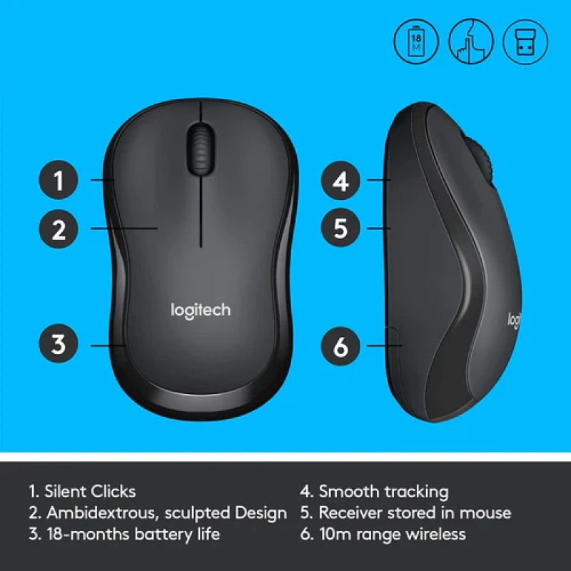 Logitech M221 Wireless Mouse | Compact, Silent Clicks | Kenya - Image 4