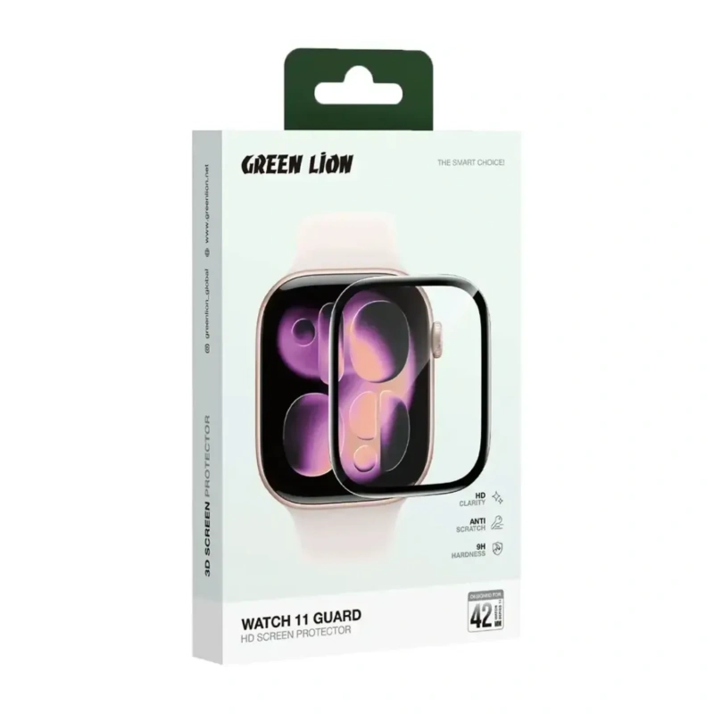 Green Lion 3D Screen Protector for Apple Watch Series 11 42mm – Clear - Image 3