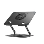 Green Lion Adjustable Laptop Stand with Cooling Fan – Black