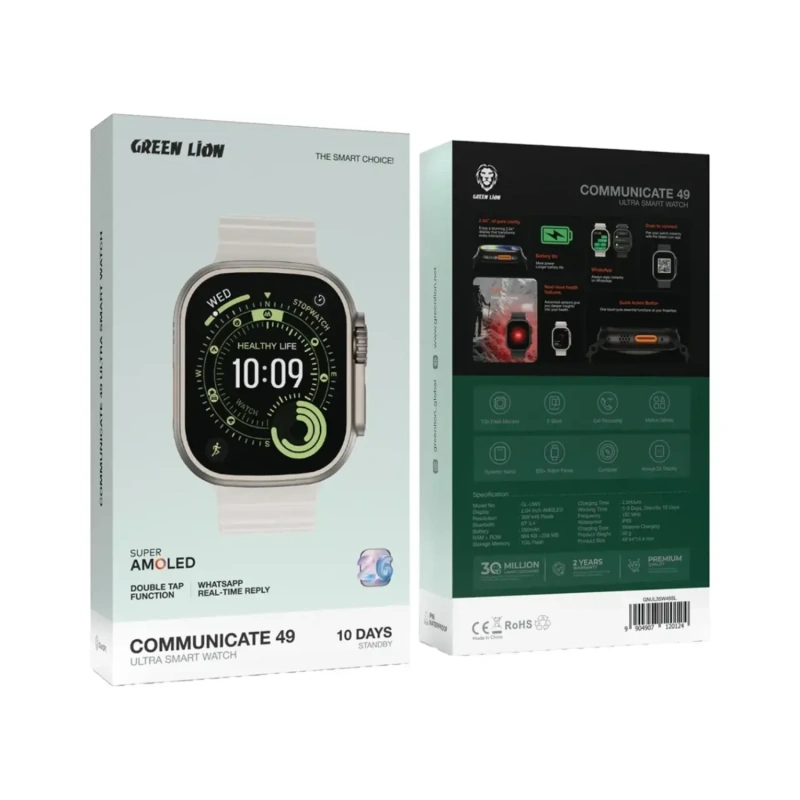 Green Lion Communicate 49 Ultra Smart Watch 49mm – Silver - Image 2