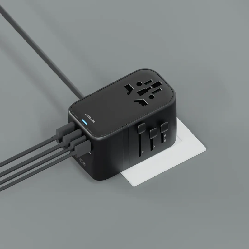 Green Lion Companion 45W GaN UK Travel Adapter – Black - Image 3