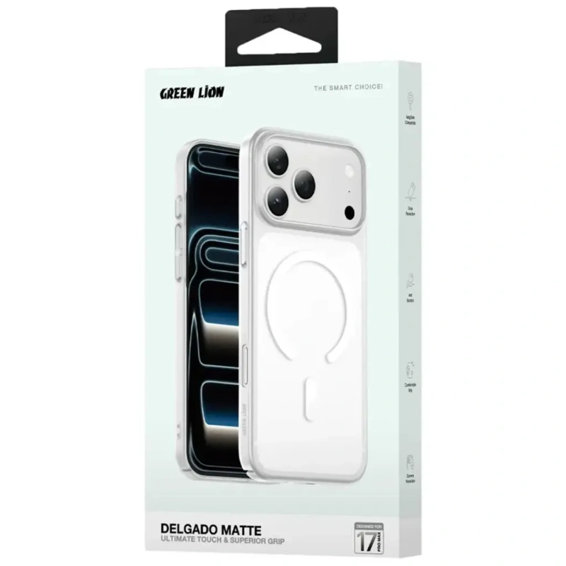 Green Lion Delgado Matte MagSafe Case for iPhone 17 Pro Max – Clear - Image 4