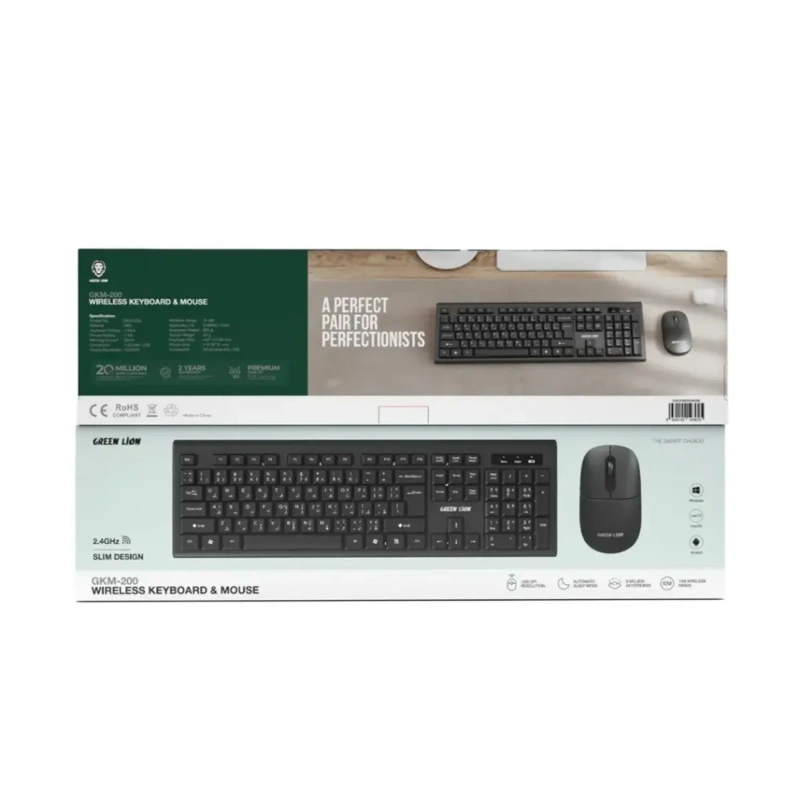 Green Lion GKM-200 Wireless Keyboard & Mouse Combo – Black - Image 4