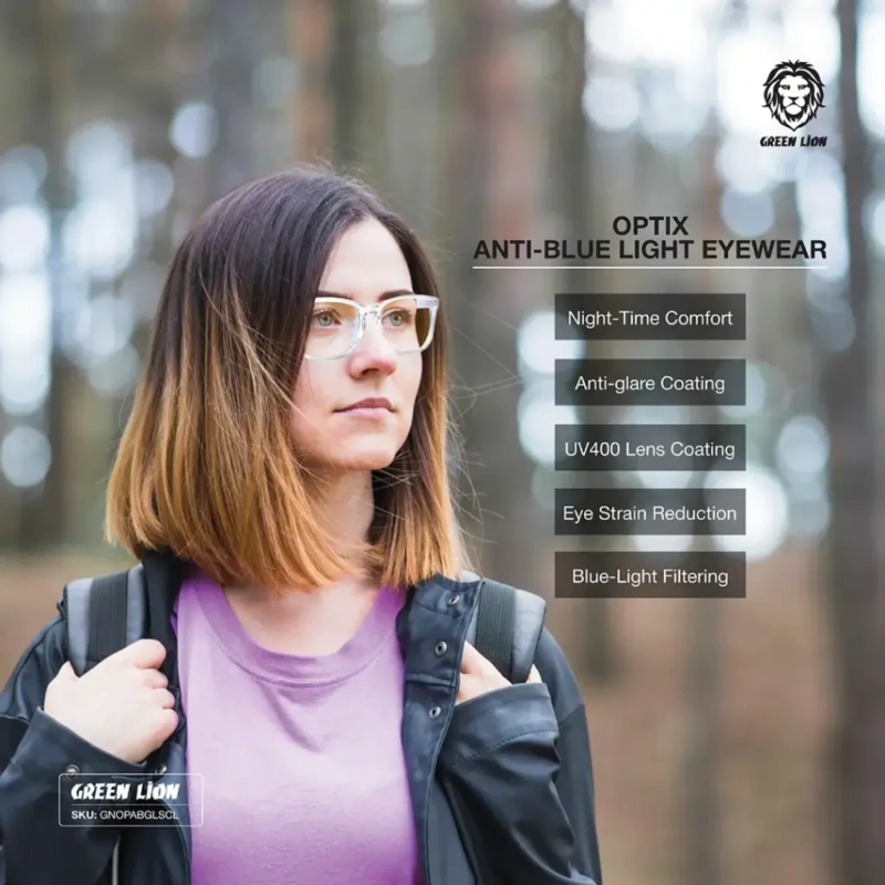 Green Lion Optix Anti-Blue Light Eyewear – Clear - Image 2