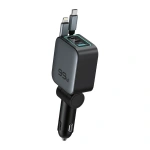 Green Lion Retractable 99W Car Charger PD 45W – Black