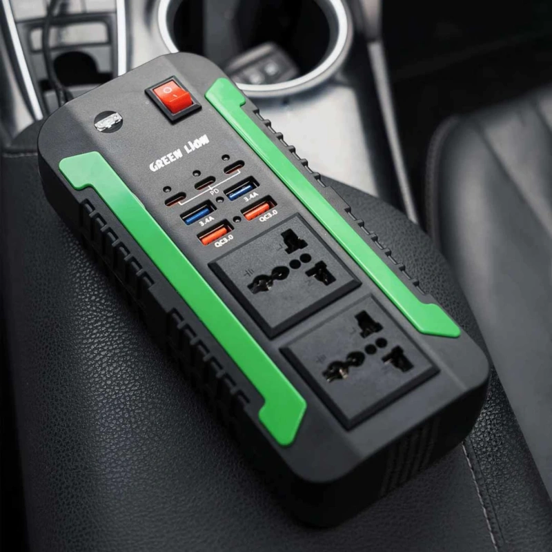 Green Lion Spark 300W Power Inverter with AC USB-A & PD Ports – Black - Image 2