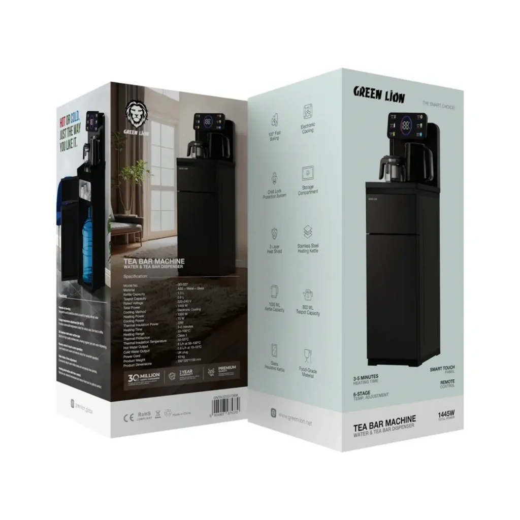 Green Lion Tea Bar Machine & Water Dispenser – Black - Image 3