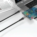 Green Lion Transparent Braided USB-C to USB-C Cable 1M – Black - Image 2