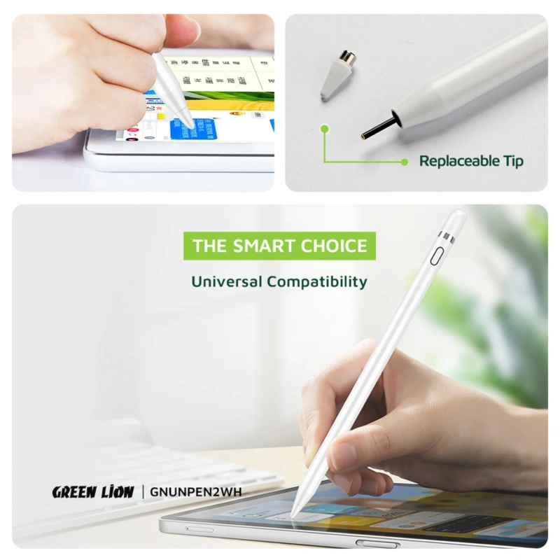 Green Lion Universal Pencil 2 Stylus for iPad – White - Image 3
