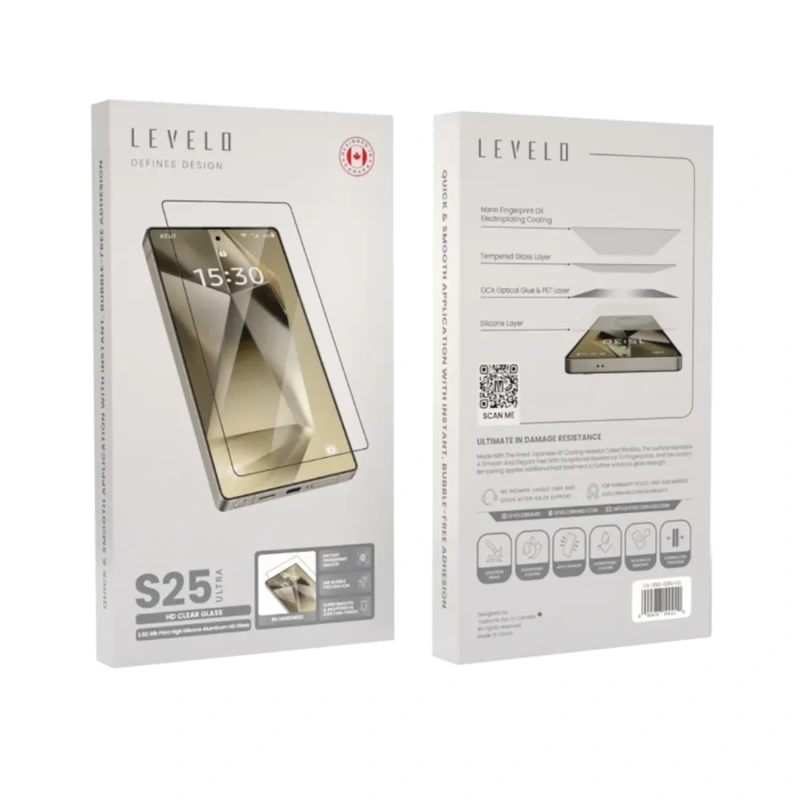 Levelo 2.5D Silk Print AR Tempered Glass Screen Protector for Samsung Galaxy S25 Ultra – Clear - Image 2