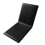 Levelo Billfold Mens Genuine Saffiano Leather Wallet – Black