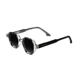 Levelo Como Octagon-Shaped Sunglasses with Pouch – Grey/Black
