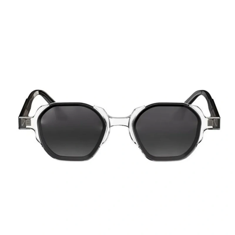 Levelo Como Octagon-Shaped Sunglasses with Pouch – Grey/Black - Image 2