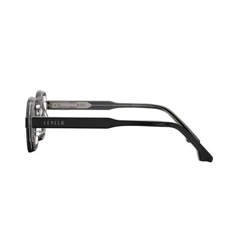Levelo Como Octagon-Shaped Sunglasses with Pouch – Grey/Black - Image 3