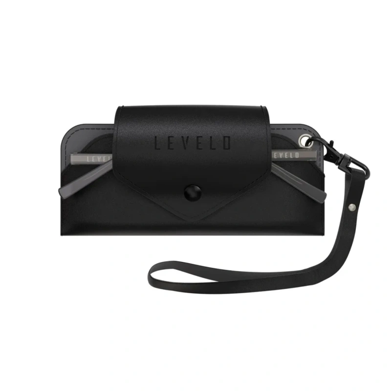 Levelo Corvin Round-Shaped Polarized Sunglasses with Pouch – Grey - Image 3