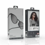 Levelo Corvin Round-Shaped Polarized Sunglasses with Pouch – Grey - Image 5