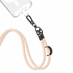 Levelo Everly Phone Crossbody Lanyard – White/Orange