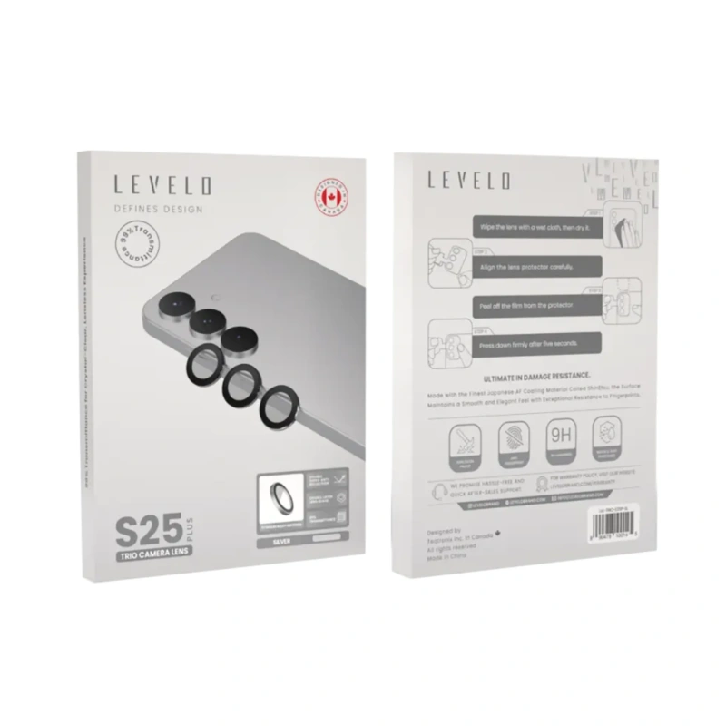 Levelo Lucent Trio AR Camera Lens Protector for Samsung Galaxy S25 Plus – Silver - Image 2