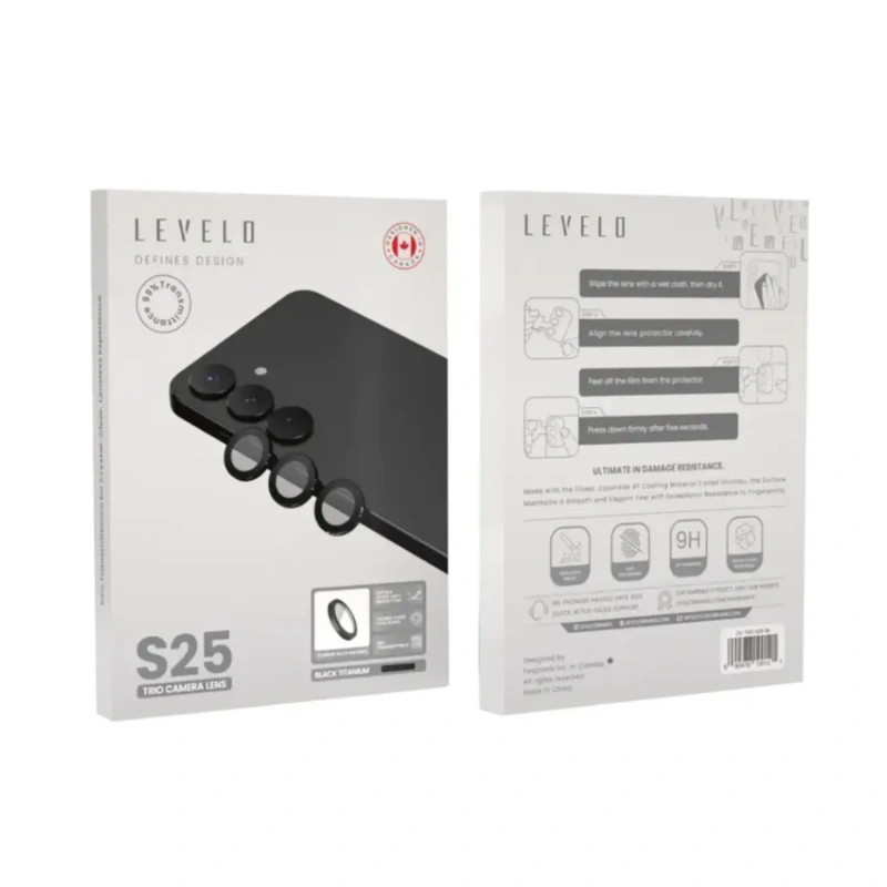 Levelo Lucent Trio AR Camera Lens Protector for Samsung Galaxy S25 – Black - Image 3