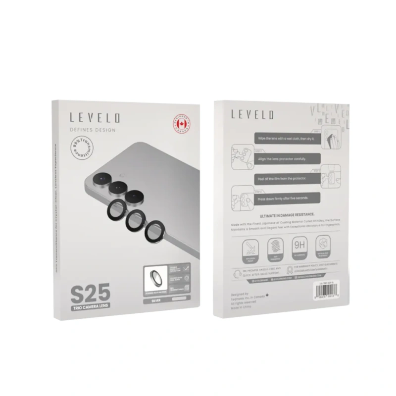 Levelo Lucent Trio AR Camera Lens Protector for Samsung Galaxy S25 – Silver - Image 3