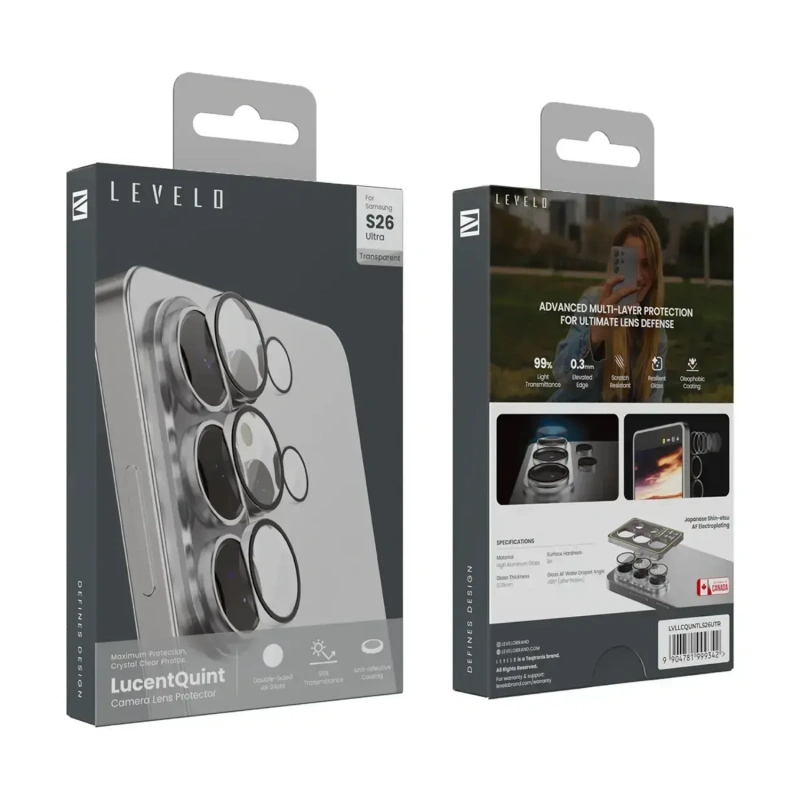 Levelo LucentQuint AR Camera Lens Protector for Samsung Galaxy S26 Ultra – Transparent - Image 3