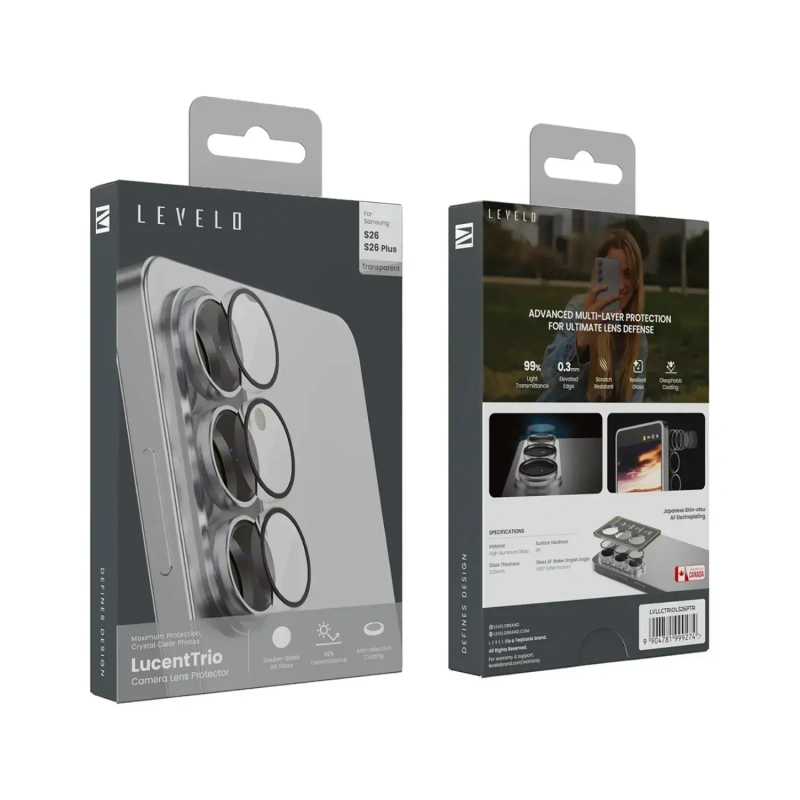 Levelo LucentTrio AR Camera Lens Protector for Samsung Galaxy S26 & S26 Plus – Transparent - Image 3