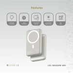 Levelo MagLight 8,000mAh Portable Power Bank with Built-in Light – White - Image 2