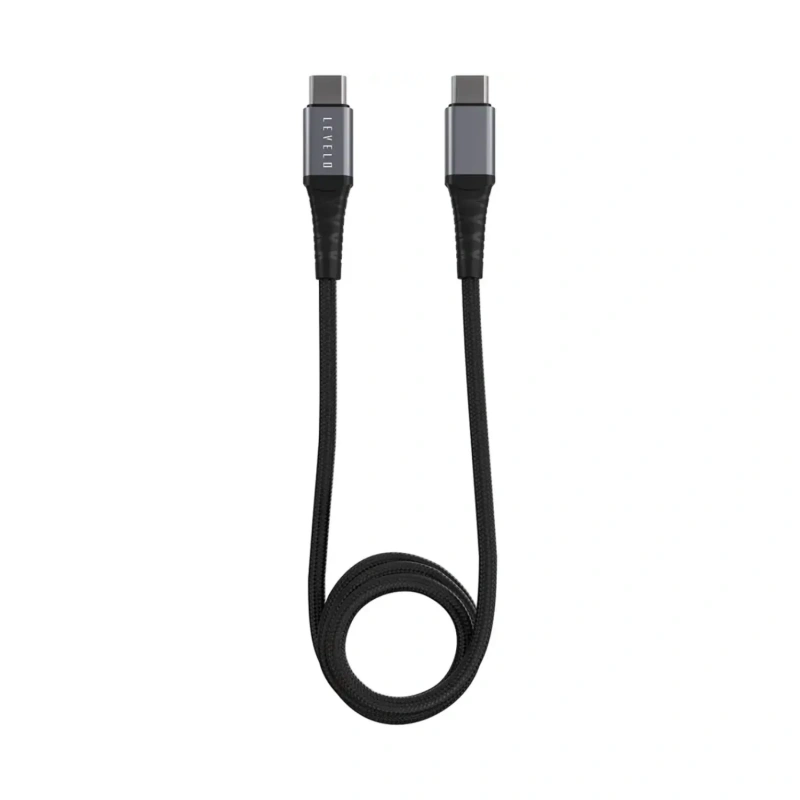 Levelo Nori Mini 60W Car Charger with USB-C to USB-C Cable – Gun Grey - Image 2