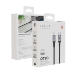Levelo Otto Leather USB-C to USB-C 60W Cable 1.2M – Black - Image 3