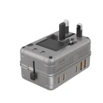 Levelo Roamiversal 35W Luggage Design Universal Travel Adapter – Aluminum Silver