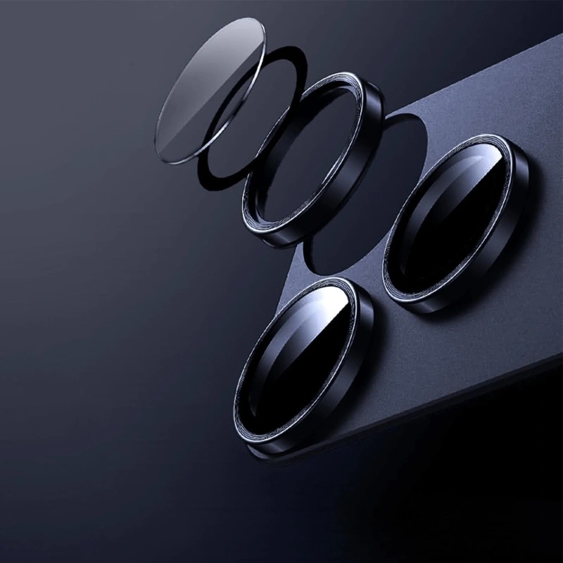 Levelo Trio Pro 2-in-1 Camera Lens Protector for iPhone 17 Pro Max – Dark Blue - Image 3