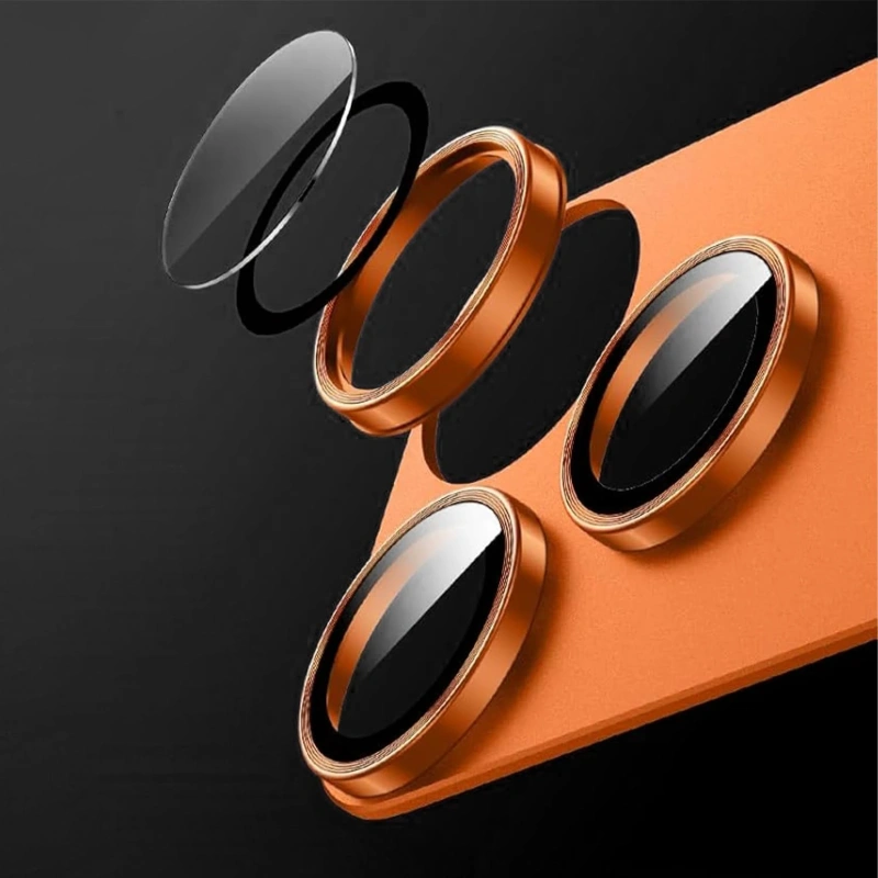Levelo Trio Pro 2-in-1 Camera Lens Protector for iPhone 17 Pro – Orange - Image 4