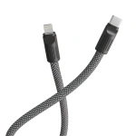 Levelo Tugo USB-C to Lightning 30W Braided Lanyard Cable 0.3M – Black & Grey