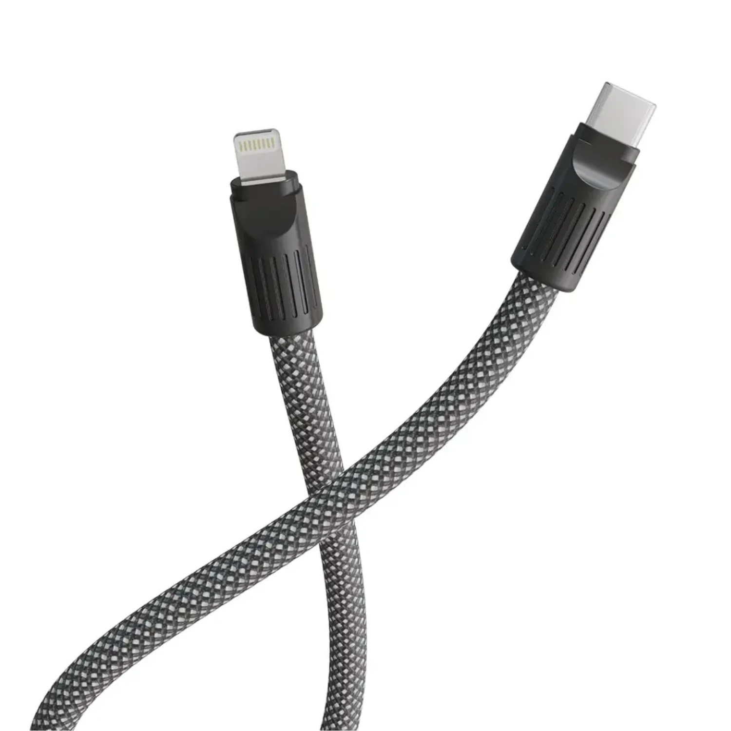 Levelo Tugo USB-C to Lightning 30W Braided Lanyard Cable 0.3M – Black & Grey (2) Levelo Tugo USB-C to Lightning 30W Braided Lanyard Cable 0.3M – Black & Grey - Image 1
