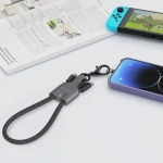 Levelo Tugo USB-C to Lightning 30W Braided Lanyard Cable 0.3M – Black & Grey - Image 4