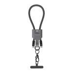Levelo Tugo USB-C to USB-C 60W Braided Lanyard Cable 0.3M – Black & Grey - Image 2